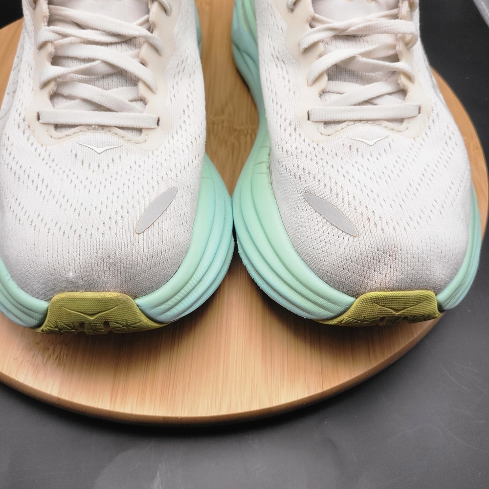 Hoka Bondi 8 Womens Running Shoes White Mint Green Yellow 1127952 BDBSO Size 9.5 - Picture 10 of 11